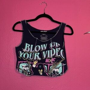 AC/DC Blow Up Your Video Graphic Crop Top